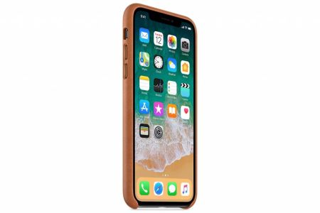 Apple Leather Backcover iPhone X - Saddle Brown