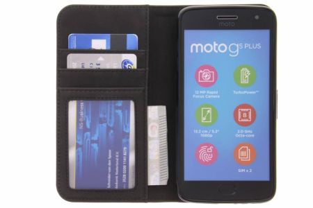 Luxe Lederen Bookcase Motorola Moto G5 Plus