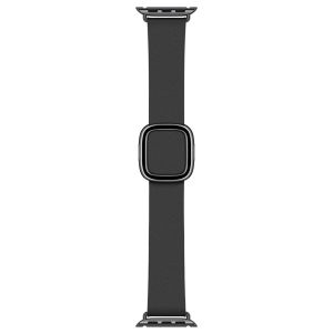 Apple Leather Band Modern Buckle Apple Watch Series 1-9 / SE - 38/40/41 mm - Maat S - Zwart