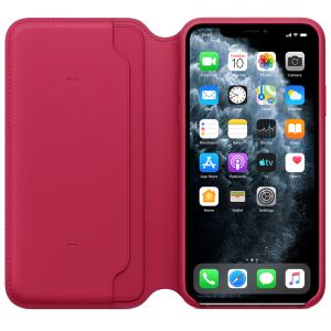Apple Leather Folio Bookcase iPhone 11 Pro Max - Raspberry