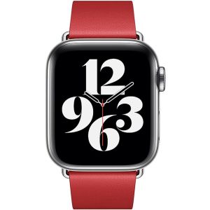 Apple Leather Band Modern Buckle Apple Watch Series 1-9 / SE - 38/40/41 mm - Maat M - Scarlet Red