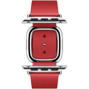 Apple Leather Band Modern Buckle Apple Watch Series 1-9 / SE - 38/40/41 mm - Maat L - Scarlet