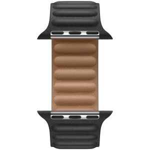 Apple Leather Link Apple Watch Series 1-9 / SE - 38/40/41 mm - Maat S/M - Zwart