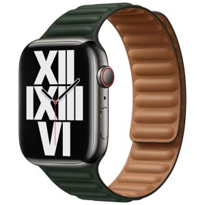 Apple Leather Link Apple Watch Series 1-9 / SE - 38/40/41mm - Maat S/M - Sequoia Green
