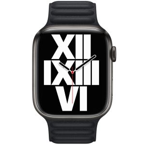 Apple Leather Link Apple Watch Series 1-9 / SE / Ultra (2) - 42/44/45/49mm - Maat S/M - Midnight