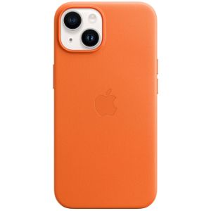 Apple Leather Backcover MagSafe iPhone 14 - Oranje