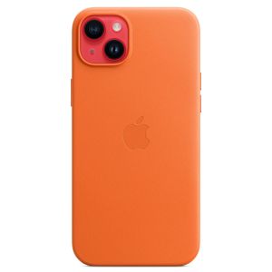 Apple Leather Backcover MagSafe iPhone 14 Plus - Oranje
