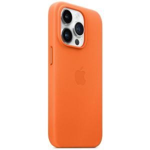 Apple Leather Backcover MagSafe iPhone 14 Pro - Oranje