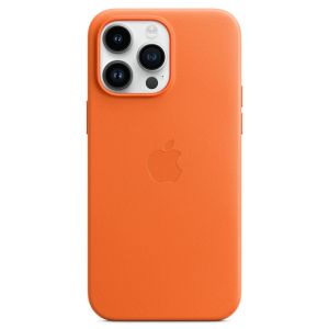 Apple Leather Backcover MagSafe iPhone 14 Pro Max - Oranje