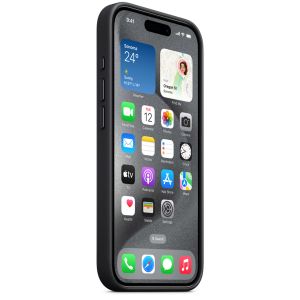 Apple FineWoven Backcover MagSafe iPhone 15 Pro - Zwart