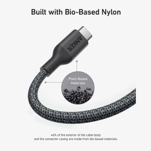 Anker 544 USB-C naar USB-C kabel - Bio-Based - 140 Watt - 0,9 meter - Zwart