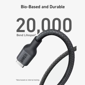 Anker 543 USB-C naar USB-C kabel - Bio-Based - 140 Watt - 0,9 meter - Zwart