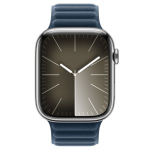 Apple Leather Link Apple Watch Series 1-9 / SE / Ultra (2) - 42/44/45/49 mm - Maat M/L - Baltic Blue