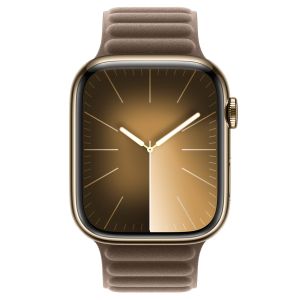 Apple Leather Link Apple Watch Series 1-9 / SE / Ultra (2) - 42/44/45/49 mm - Maat M/L - Taupe