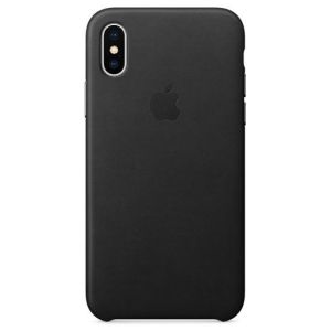 Apple Leather Backcover iPhone X - Black