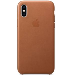 Apple Leather Backcover iPhone Xs - Saddle Brown