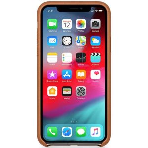Apple Leather Backcover iPhone Xs - Saddle Brown