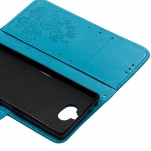 Klavertje Bloemen Bookcase Sony Xperia 10 - Turquoise