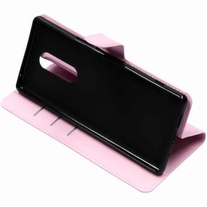 Basic Litchi Bookcase Sony Xperia 1 - Roze