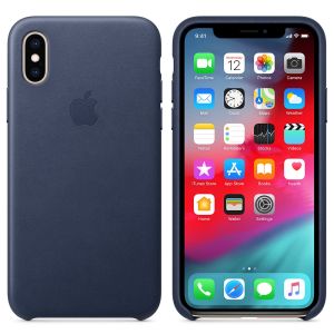 Apple Leather Backcover iPhone Xs - Midnight Blue