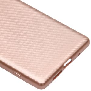 Carbon Softcase Backcover Sony Xperia 1 - Rosé Goud