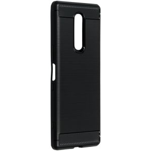 Brushed Backcover Sony Xperia 1 - Zwart