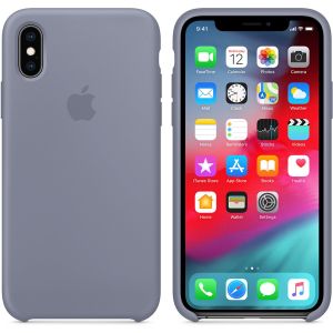 Apple Silicone Backcover iPhone Xs / X - Lavender Gray