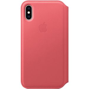 Apple Leather Folio Booktype iPhone X / Xs - Peony Pink