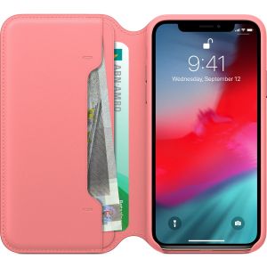 Apple Leather Folio Bookcase iPhone X / Xs - Peony Pink