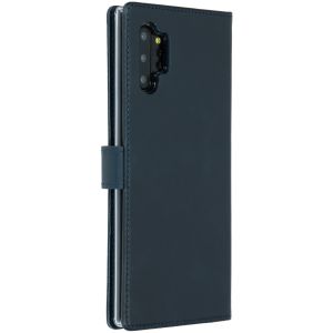 Selencia Echt Lederen Bookcase Galaxy Note 10 Plus - Donkerblauw