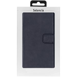 Selencia Echt Lederen Bookcase Galaxy Note 10 Plus - Donkerblauw