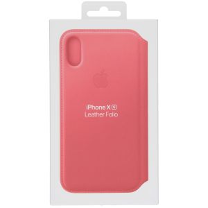 Apple Leather Folio Bookcase iPhone X / Xs - Peony Pink