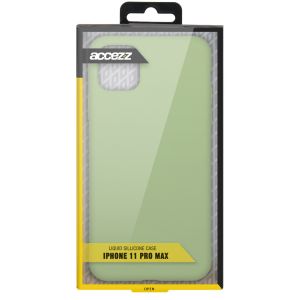 Accezz Liquid Silicone Backcover iPhone 11 Pro Max - Groen