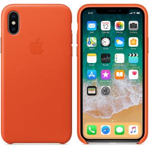 Apple Leather Backcover iPhone X - Bright Orange