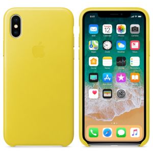 Apple Leather Backcover iPhone X - Spring Yellow