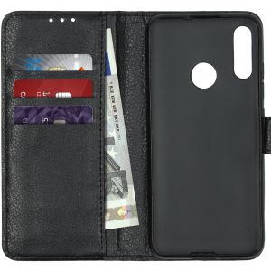 Basic Litchi Bookcase Motorola Moto E6 Plus - Zwart