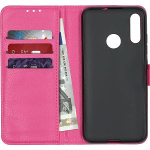 Basic Litchi Bookcase Motorola Moto E6 Plus - Roze