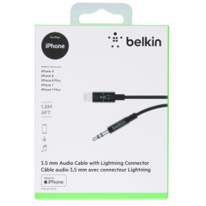 Belkin Rockstar Lightning naar AUX kabel - 1,8 meter - Zwart