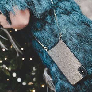 iMoshion Sparkle Backcover met ketting iPhone Xr - Goud