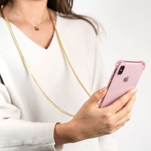 iMoshion Glitter Backcover met ketting iPhone Xr - Roze