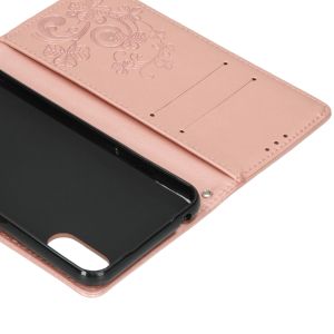 Klavertje Bloemen Bookcase Samsung Galaxy A01 - Rosé Goud