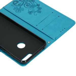 Klavertje Bloemen Bookcase Alcatel 1S (2019) - Turquoise