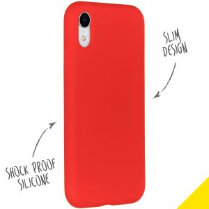 Accezz Liquid Silicone Backcover iPhone Xr - Rood
