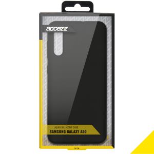 Accezz Liquid Silicone Backcover Samsung Galaxy A50 / A30s - Zwart