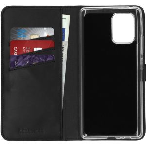 Selencia Echt Lederen Bookcase Samsung Galaxy S10 Lite - Zwart
