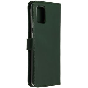 Selencia Echt Lederen Bookcase Samsung Galaxy A71 - Groen