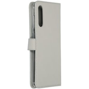 Selencia Echt Lederen Bookcase Galaxy A50 / A30s - Lichtgrijs
