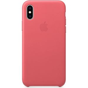 Apple Leather Backcover iPhone Xs - Peony Pink
