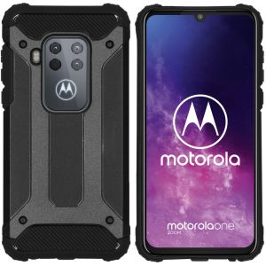 iMoshion Rugged Xtreme Backcover Motorola One Zoom - Zwart
