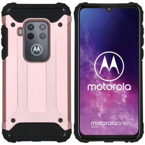 iMoshion Rugged Xtreme Backcover Motorola One Zoom - Rosé Goud